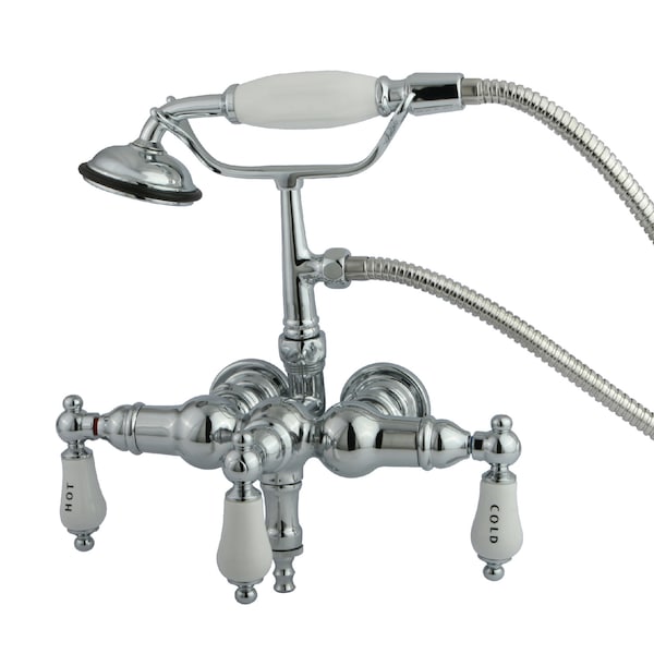 Kingston Brass Wall-Mount Clawfoot Tub Faucet, Polished Chrome, Tub Wall Mount CC22T1 - main