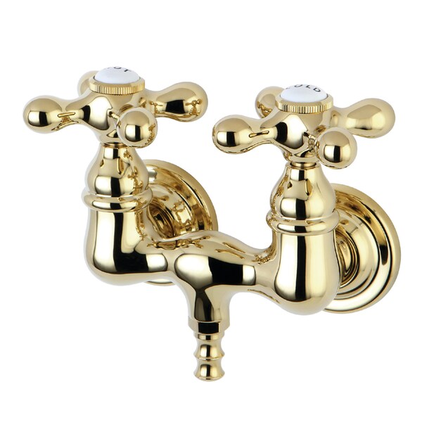 Kingston Brass Wall-Mount Clawfoot Tub Faucet, Polished Brass, Tub Wall Mount CC37T2 - main