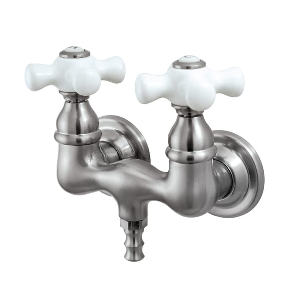 Kingston Brass Wall-Mount Clawfoot Tub Faucet, Brushed Nickel, Tub Wall Mount CC39T8 - main