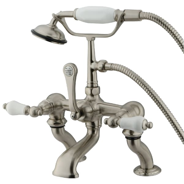 Kingston Brass Deck-Mount Clawfoot Tub Faucet, Brushed Nickel, Deck Mount CC411T8