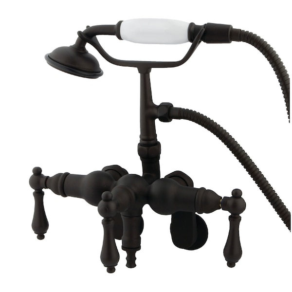 Kingston Brass Wall-Mount Clawfoot Tub Faucet, Standard, 3-3/8" to 9", 2, Tub Wall Mount, Oil Rubbed Bronze CC419T5 - main