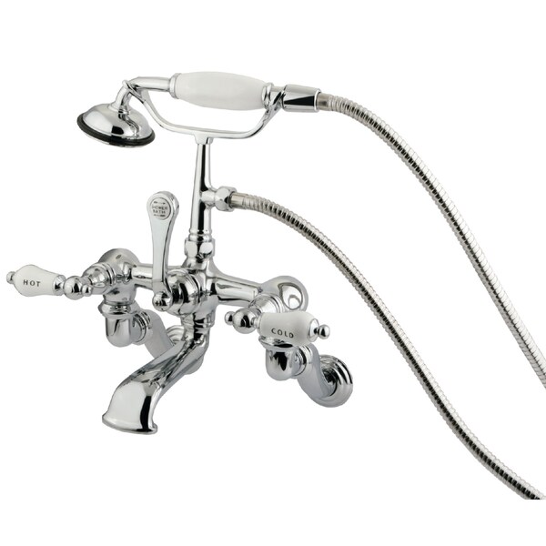 Kingston Brass Wall-Mount Clawfoot Tub Faucet, Polished Chrome, Tub Wall Mount CC462T1 - main