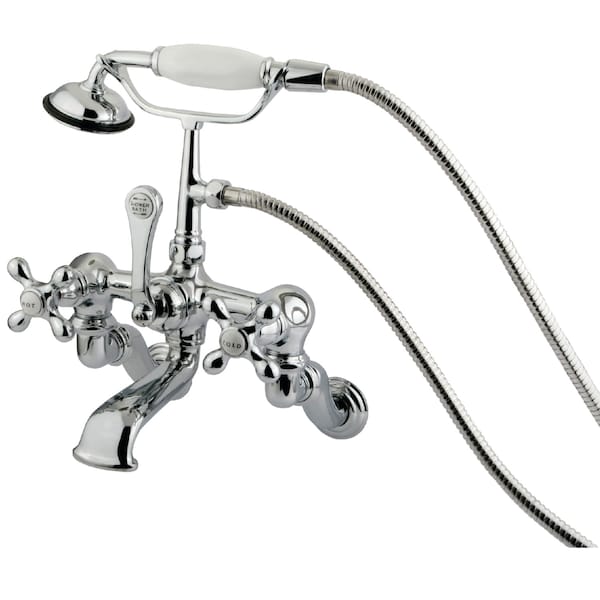 Kingston Brass Wall-Mount Clawfoot Tub Faucet, Polished Chrome, Tub Wall Mount CC464T1 - main