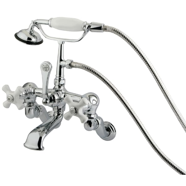 Kingston Brass Wall-Mount Clawfoot Tub Faucet, Polished Chrome, Tub Wall Mount CC466T1 - main