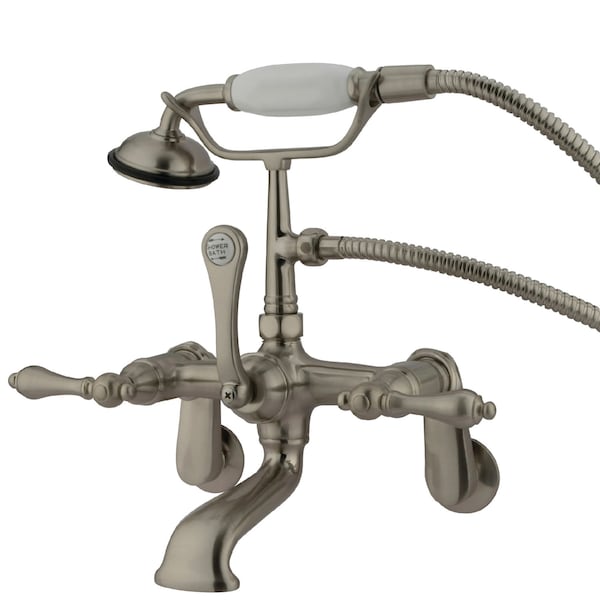 Kingston Brass Wall-Mount Clawfoot Tub Faucet, Brushed Nickel, Tub Wall Mount CC51T8 - main