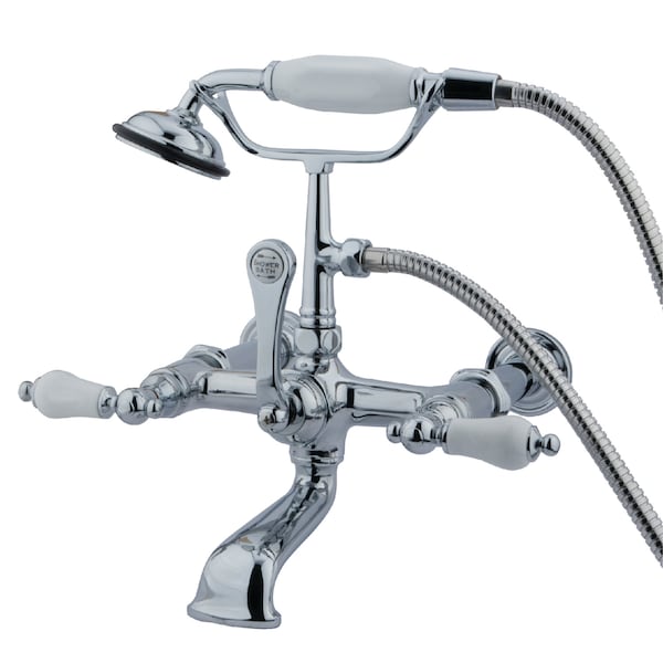 Kingston Brass Wall-Mount Clawfoot Tub Faucet, Polished Chrome, Tub Wall Mount CC544T1 - main