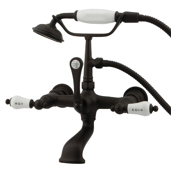 Kingston Brass Wall-Mount Clawfoot Tub Faucet, Oil Rubbed Bronze, Tub Wall Mount CC555T5 - main