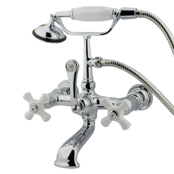 Kingston Brass Wall-Mount Clawfoot Tub Faucet, Polished Chrome, Tub Wall Mount CC560T1 - main