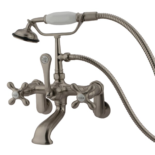 Kingston Brass Wall-Mount Clawfoot Tub Faucet, Brushed Nickel, Tub Wall Mount CC57T8 - main
