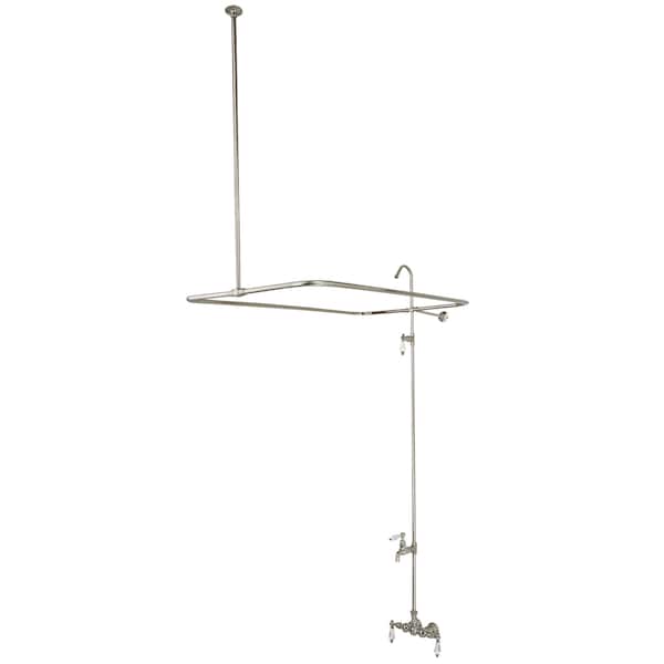 Kingston Brass Wall-Mount Clawfoot Tub Faucet, Brushed Nickel, Tub Wall Mount CC63T8 - main