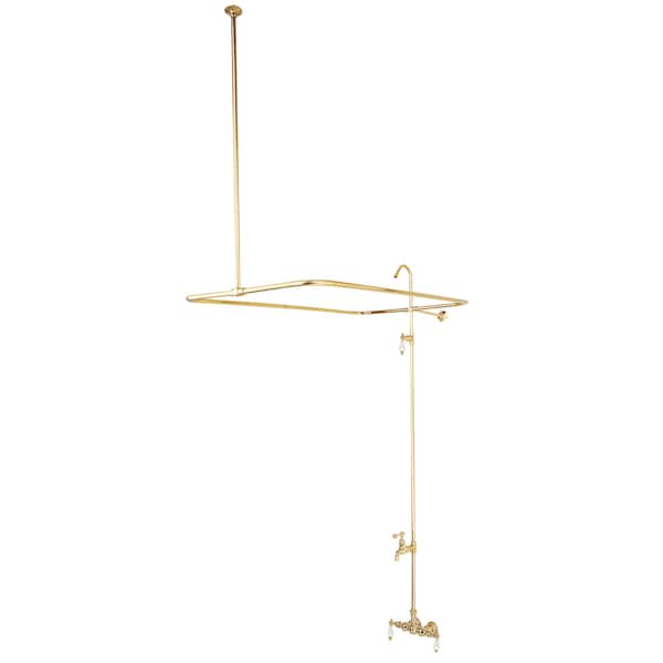 Kingston Brass Wall-Mount Clawfoot Tub Faucet, Standard, 3-3/8", 2, Tub Wall Mount, Polished Brass CC65T2 - main