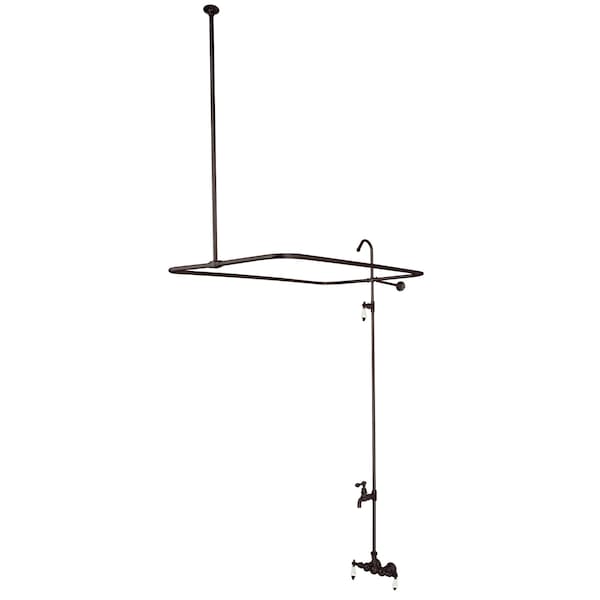 Kingston Brass Wall-Mount Clawfoot Tub Faucet, Standard, 3-3/8", 2, Tub Wall Mount, Oil Rubbed Bronze CC65T5 - main