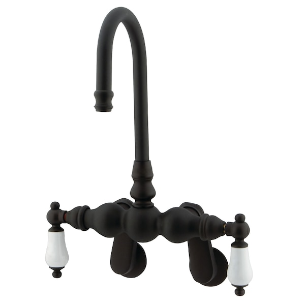 Kingston Brass Wall-Mount Clawfoot Tub Faucet, Standard, 3-3/8" to 9", 2, Tub Wall Mount, Oil Rubbed Bronze CC83T5 - main