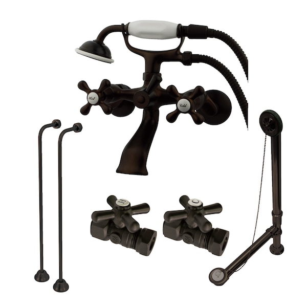 Kingston Brass Clawfoot Tub Faucet Packages, Oil Rubbed Bronze, Tub Wall Mount CCK265ORB - main