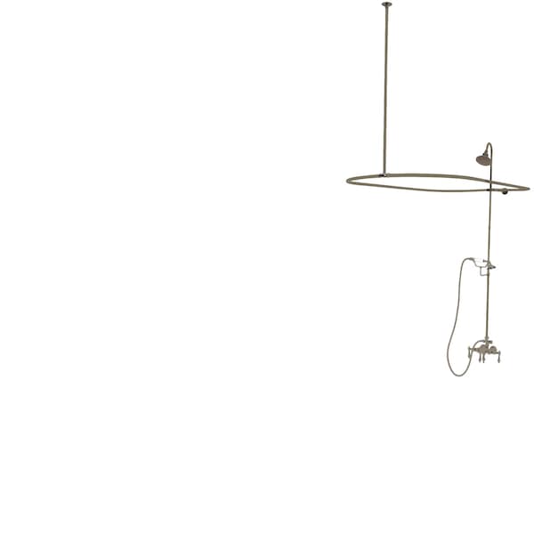 Kingston Brass Clawfoot Tub Faucet Packages, Standard, 3-3/8", 2, Tub Wall Mount, Brushed Nickel CCK3148AL - main