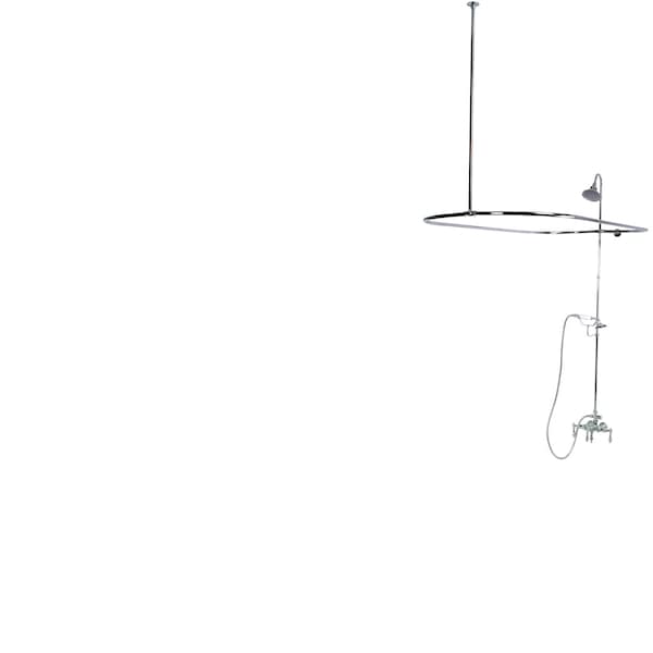 Kingston Brass Clawfoot Tub Faucet Packages, Standard, 3-3/8", 2, Tub Wall Mount, Polished Chrome CCK3181AL - main