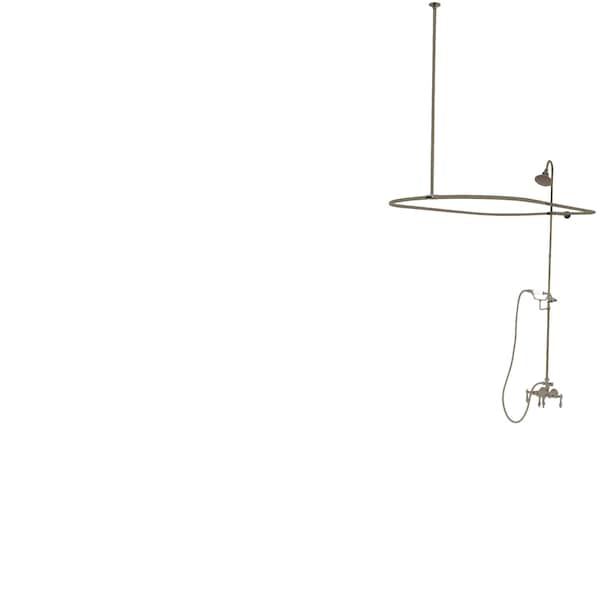 Kingston Brass Clawfoot Tub Faucet Packages, Standard, 3-3/8", 2, Tub Wall Mount, Brushed Nickel CCK3188AL - main