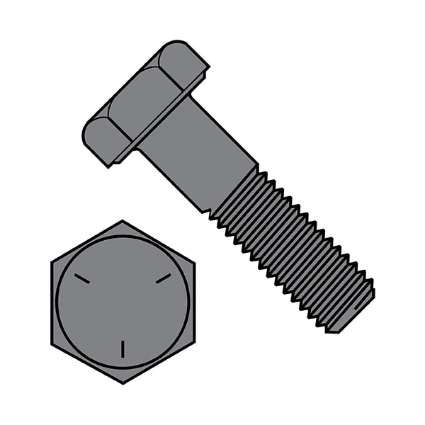 Zoro Select Grade 5, 1-1/2"-6 Hex Head Cap Screw, Plain Steel, 2-1/2 in L, 4 PK 15040CH5OP - main