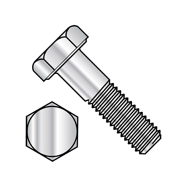 Zoro Select Not Graded, 1/2"-13 Hex Head Cap Screw, Plain Aluminum, 1 in L, 100 PK 5016CHAL - main