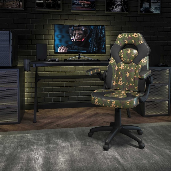 Flash Furniture Gaming Chair, Padded Flip-up, Camouflage CH-00095-CAM-GG - main