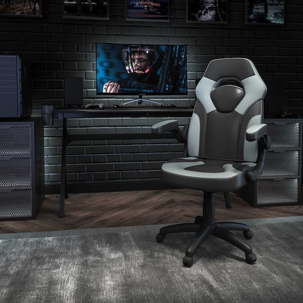 Flash Furniture Gaming Chair, Padded Flip-up, Gray CH-00095-GY-GG - main