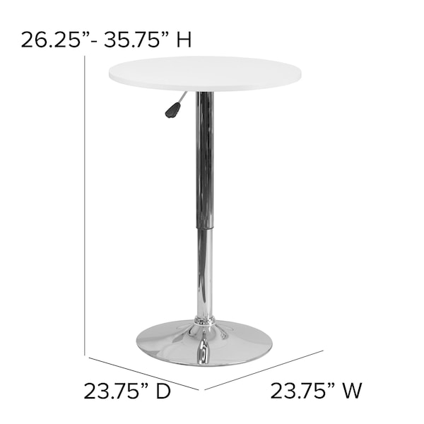 Flash Furniture Round Round Adjustable Wood Table, 23.75