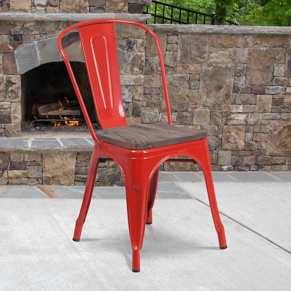 Flash Furniture Red Metal Stack Chair CH-31230-RED-WD-GG - main