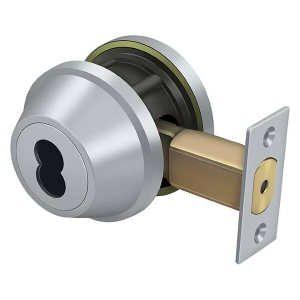 Deltana Single Deadbolt Ic Core Non Cyl Gr2 With 2-3/4" Back Satin Chrome CL200LAIC-26D