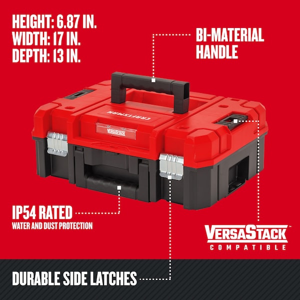 Craftsman VERSASTACK Tool System Suitcase, Plastic, Black/Red, 17
