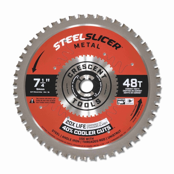 Crescent 7-1/4" x 48-Tooth SteelSlicer Medium Metal Circular Saw Blade CSBMM-748 - main