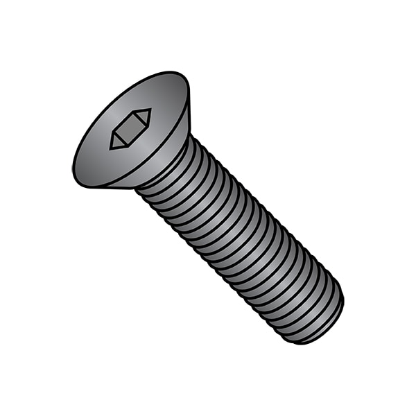 Zoro Select #6-32 Socket Head Cap Screw, Flat, Plain Steel, 1/4 in Length, 1000 PK 0604CSFLBLK - main