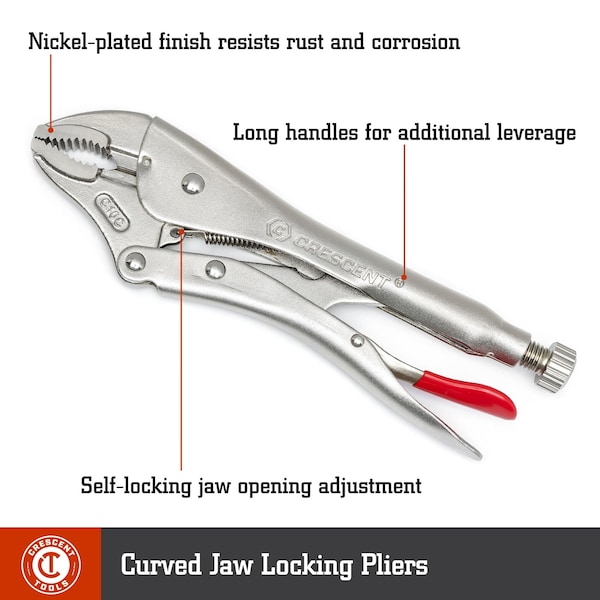 Crescent 7" Curved Jaw Locking Pliers with Wire Cutter C7CVN-08 - main