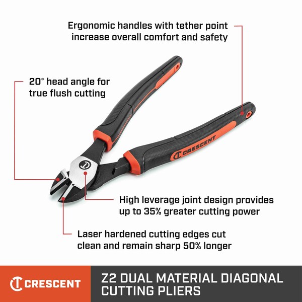 Crescent 8" Diagonal Cutting Plier Cushion Grip Z5428CG-06 - main