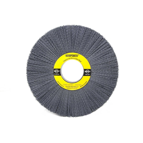 Nampower Brush CW81320SC NAMPOWER Abrasive Wheel Brush, 8" Diameter, 320SC, 2" Arbor Hole, 2.5" Trim Length CW81320SC - main