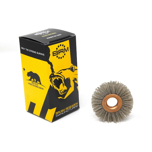 Brush Research CY280AO Abrasive Nylon Copper Center Wheel, 2" Dia., 80AO, .500" Arbor Hole, .500" Trim CY280AO - main