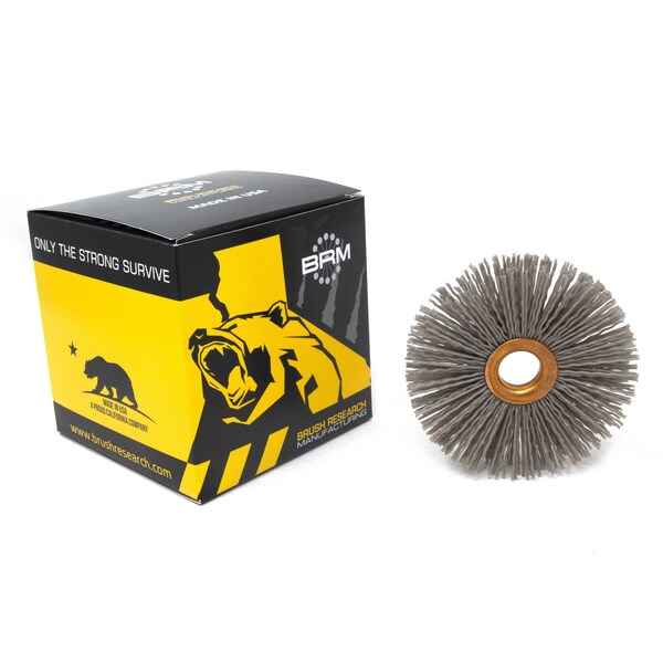 Brush Research CY4180AOF Abrasive Nylon Copper Center Wheel, 4" Dia., 180AO, .625" Arbor Hole, 1.437" Trim CY4180AOF - main
