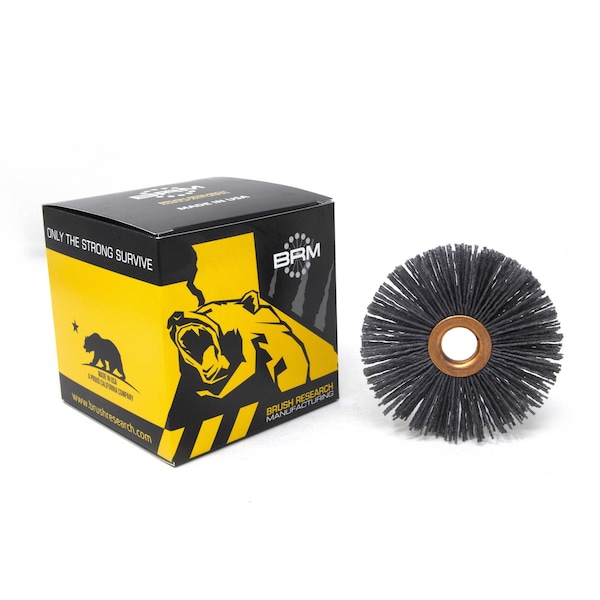 Brush Research CY480SCF Abrasive Nylon Copper Center Wheel, 4" Dia., 80SC, .625" Arbor Hole, 1.437" Trim CY480SCF - main