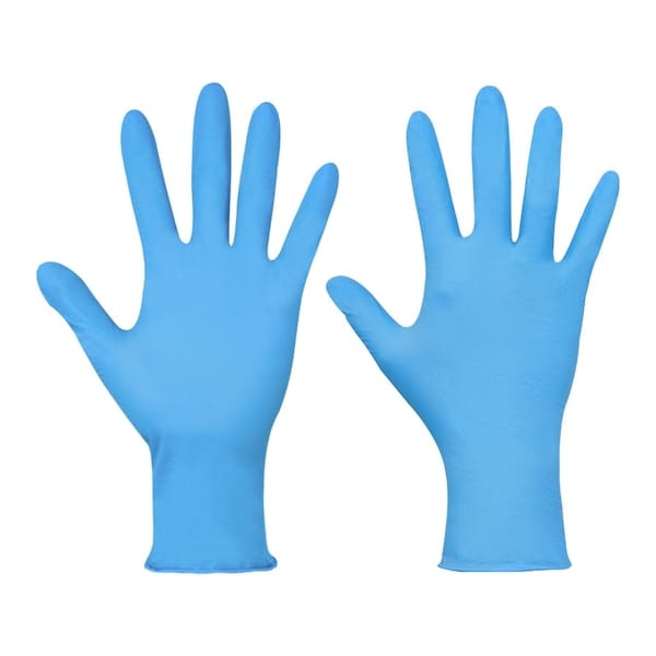Condor Disposable Gloves, Nitrile, Powder-Free, 3 mil, Blue, Medium (Size 8), 100 Pack 2XLZ7