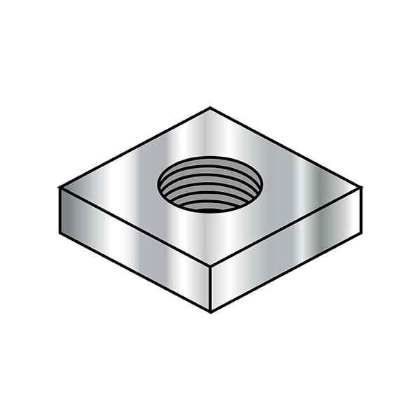 Zoro Select M4-0.7 DIN562 THIN SQUARE NUT A2 STAINLESS STEEL, PK4000 M4D562A2 - main