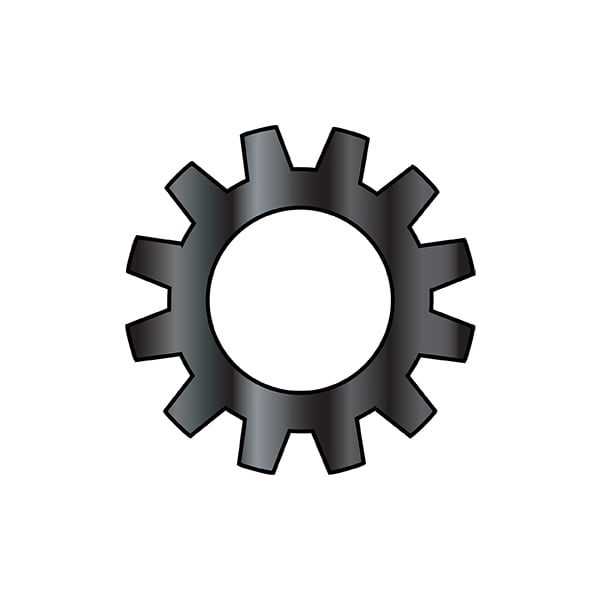 Zoro Select External Tooth Lock Washer, For Screw Size M6 Spring Steel, Black Oxide Finish, 6000 PK M6D6797AB - main
