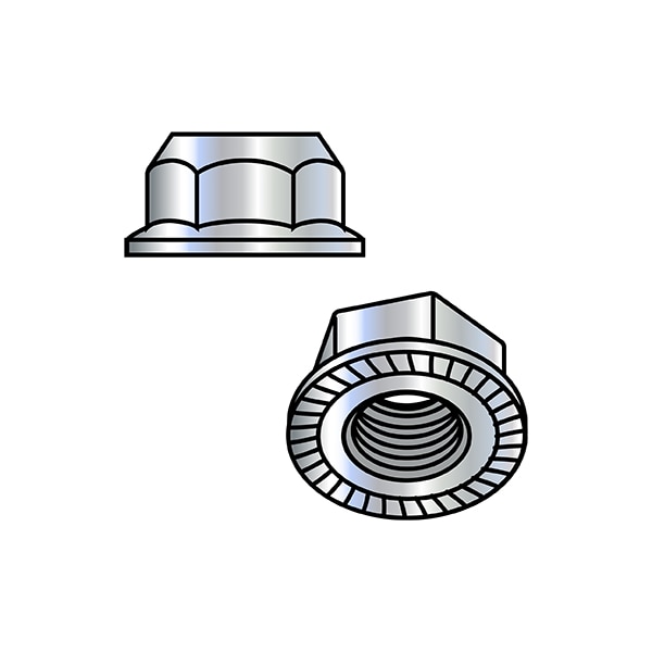 Zoro Select Flange Nut, M10-1.50, Steel, Class 10, Zinc Plated, 15 mm Hex Wd, 1000 PK M10D6923S-10 - main