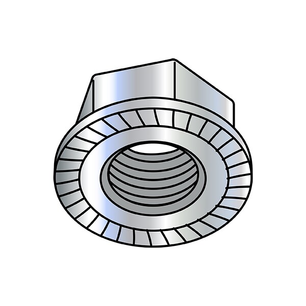 Zoro Select Flange Nut, M162.00, Steel, Class 8, Zinc Plated, 24 mm Hex Wd, 300 PK M16D6923S8
