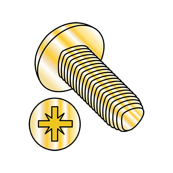 Zoro Select Thread Cutting Screw, M2.5-0.45 x 6 mm, Wax Steel Pan Head 1500 PK M2.56D7500CY - main