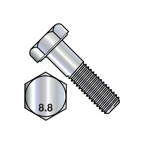 Zoro Select Class 8.8, M6-0.35 Hex Head Cap Screw, Zinc Plated Steel, 35 mm L, 700 PK M635D9318