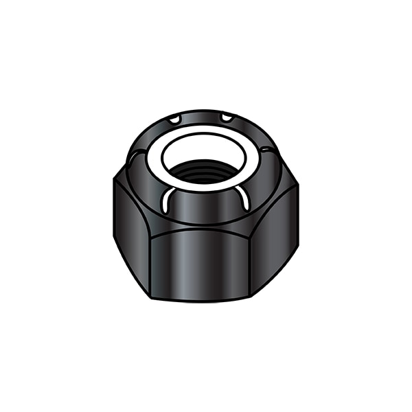 Zoro Select Lock Nut, M101.50, Nylon, Class 8, Black Oxide and Oil