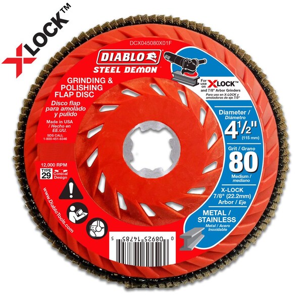 Diablo Flap Disc, 80-Grit for X-Lock and All G DCX045080X01F - main