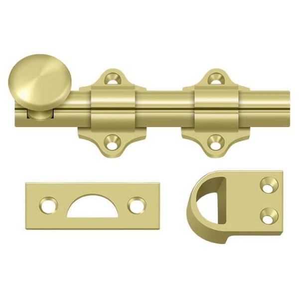 Deltana Dutch Door Bolt, Heavy Duty Bright Brass 4" DDB425U3 - main