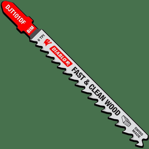 Diablo JigsawBlade, L:4, Bi-Metal, PK5, TPI:6 DJT101DF5 | Zoro