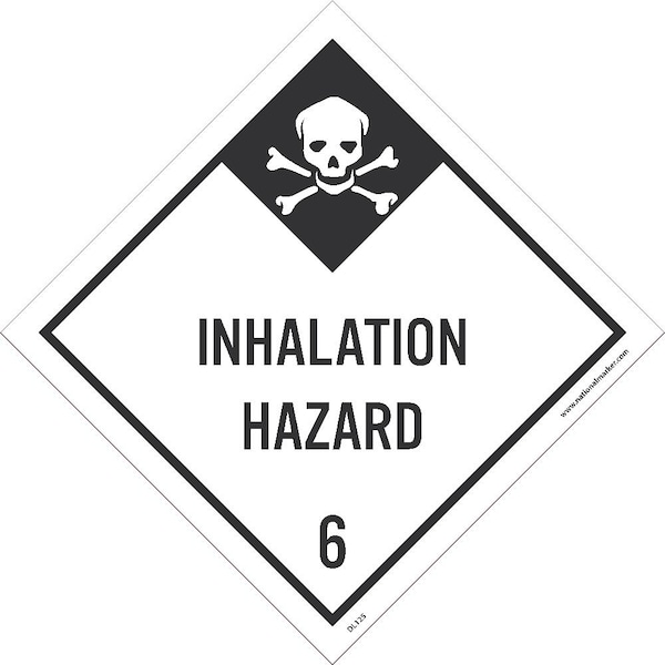 Nmc Poison Inhalation Hazard 6 Dot Placard Label, Material: Pressure Sensitive Paper DL125AL - main