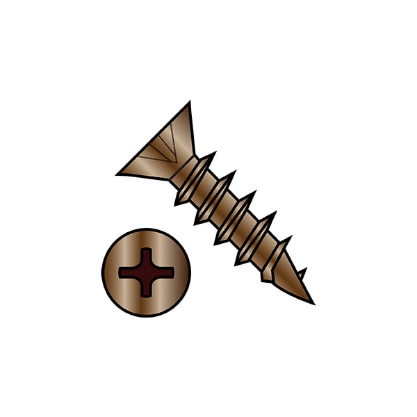 Zoro Select Wood Screw, #5, 3/4 in, Plain Brass Flat Head Phillips Drive, 10000 PK 05C12DPFDAB - main